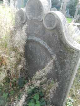 Photograph to side of left tomb at Church of St Ebba 2016