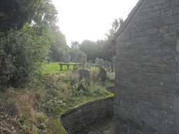 Photograph of tombs and ledge at Church of St Ebba 2016