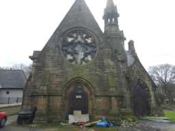 Photograph of front of East Mortuary Chapel of Benfieldside Cemetery 2016