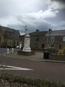 Side view photograph of War Memorial Statue, Wolsingham Road 2016