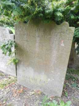 Close up photograph of Currah Tomb, Church of St John 2016