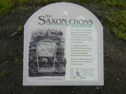 Photograph of Saxon Cross sign at St. Mary's Church 2016