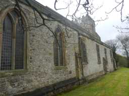 Photograph of windows to side of St. Mary's Church, Easington 2016