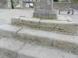 Photograph of base of Market Cross, Market Place, Stanhope 2016