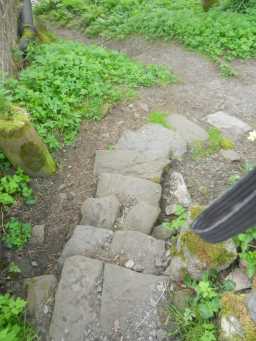 Photograph of steps at Coronation Bridge over River Wear 2016