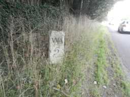 Milestone, A68 north of Witton le Wear showing side of© DCC 2016