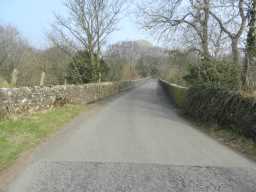 Blackton Bridge over Eggleston Burn, Eggleston-view along road over bridge 2017