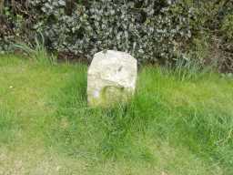 County Council Marker Stone at 77 Staindrop Road side on - showing 'C' 2017