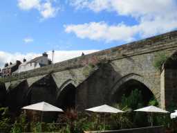 Three photographs of Elvet Bridge - more oblique view from Brown's boathouse terrace 2015