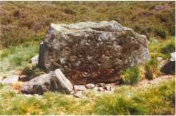 Rock art on an upstanding boulder, Washbeck Green, Barningham Moor 1980-1997