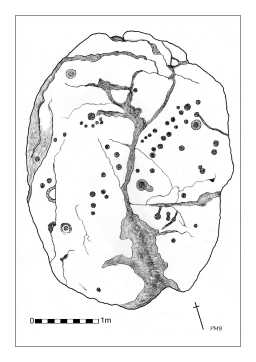 Plan of Robin Hood's Stone, Lunedale, drawn by Paul Brown 2018