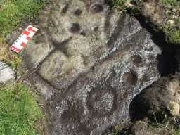 Rock art panel with scale, The Rigg, Lartington 2004