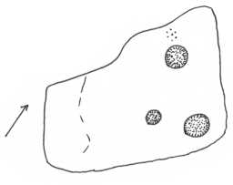 Illustration of a cup-marked boulder, Eel Hill North, Barningham Moor 1980-1997
