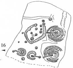 Illustration of a cup-and-ring marked boulder, Washbeck Green, Barningham Moor 1980-1997 Illustration of a cup-and-ring marked boulder, Washbeck Green, Barningham Moor 1980-1997