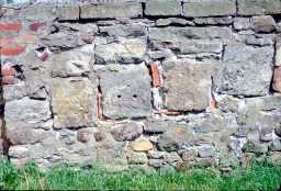 Sleeper blocks re-used in wall 07/1972