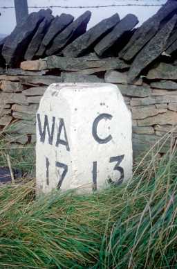 Milesone on A68 near Castleside 11/1971