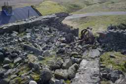 Close up of partially collapsed building at Dubby Sike, Cow Green 05/01/2005