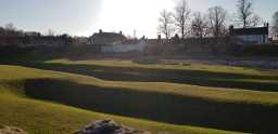 Photograph of Piercebridge Roman fort ditches in the early evening March sunlight 19-MAR-2022