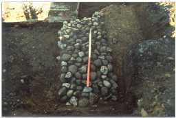 Foundation of wall in Trench 1 ( (c) Tyne & Wear Museums) 2004 Foundation of wall in Trench 1 ( (c) Tyne & Wear Museums) 2004